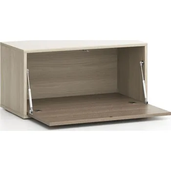Policová skříň B2B Partner Nízká skříňka LAYERS, výklopná, 800 x 400 x 394 mm, dub přírodní/dub mořený
