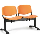 Euroseat Plastová lavice do čekáren ISO, 2-sedák, oranžová, černé nohy