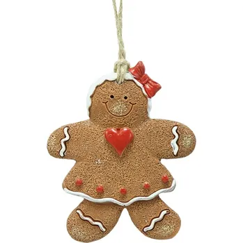 Vánoční ozdoba Hnědá vánoční ozdoba Perníček Gingerbread - 7*1*8 cm