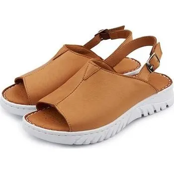 Dámské sandále Vlnka Dámské kožené sandály na klínku Aneta hnědá velikost obuv dospělí 42