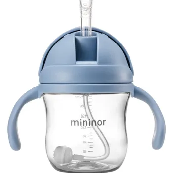 Kojenecká láhev MININOR Lahev s brčkem Tritan 220 ml Sky Blue