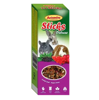 Krmivo pro hlodavce Avicentra Tyčinky deluxe s lesním ovocem pro králíky a další hlodavce