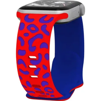Příslušenství k chytrým hodinkám Gravírované zvířecí vzory řemínek pro Apple Watch 42/44/45/46/49mm Barva: Červeno-modrá