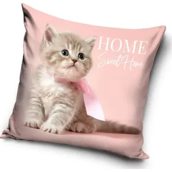 Carbotex Dekorativní polštář kotě Home Sweet Home