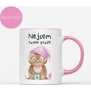 Hrnek Nejsem ranní ptáče - Růžová