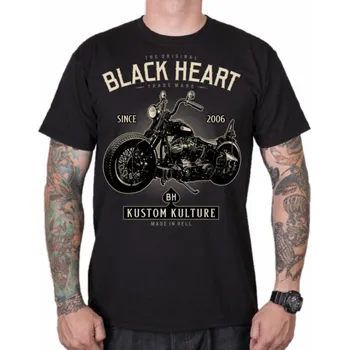 Pánské tričko tričko pánské - MOTORCYCLE - BLACK HEART - 8294