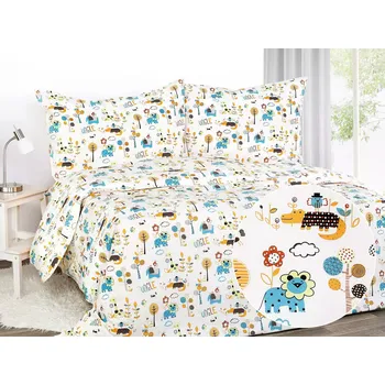 Povlečení Dětské bavlněné povlečení - oranžová jungle 140x200+70x90