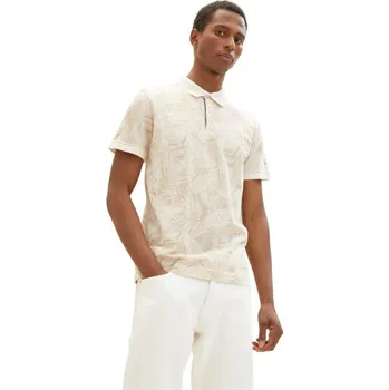 Pánské oblečení TOM TAILOR PÁNSKÉ POLO POTISK - BÉŽOVÁ M