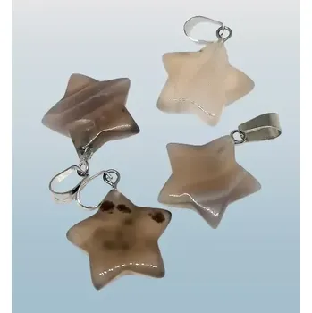 Přívěsek Achát šedý přívěsek hvězdička 2 cm