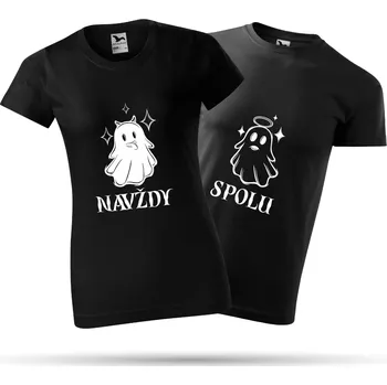 Gravírování Černá trička pro páry - Halloween a Dušičky