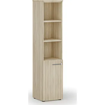 Nábytek B2B Partner Kombinovaná kancelářská skříň PRIMO WOOD, dveře na 2 patra, 400 x 420 x 1781 mm, dub přírodní