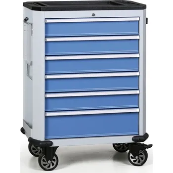 B2B Partner Pojízdný dílenský vozík na nářadí EXPERT, 6 zásuvek, modrá