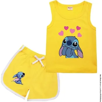 Lilo & Stitch Dětský letní set - tílko + kraťasy s motivem "Lilo a Stitch" Barva: Žlutá, Velikost: 120 (5-6 let)