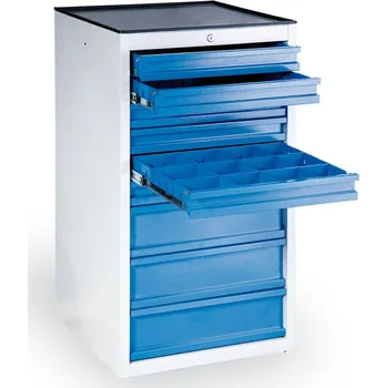 B2B Partner Přístavný dílenský zásuvkový kontejner na nářadí GD, 9 zásuvek, 1100 x 570 x 590 mm, modrá