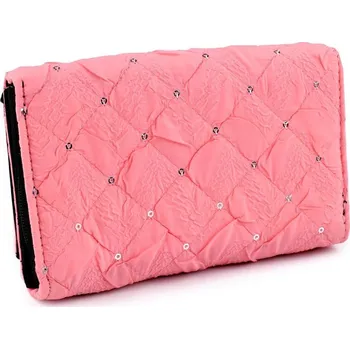 Peněženka Dámská peněženka textilní s flitry 10x15 cm 1 růžová