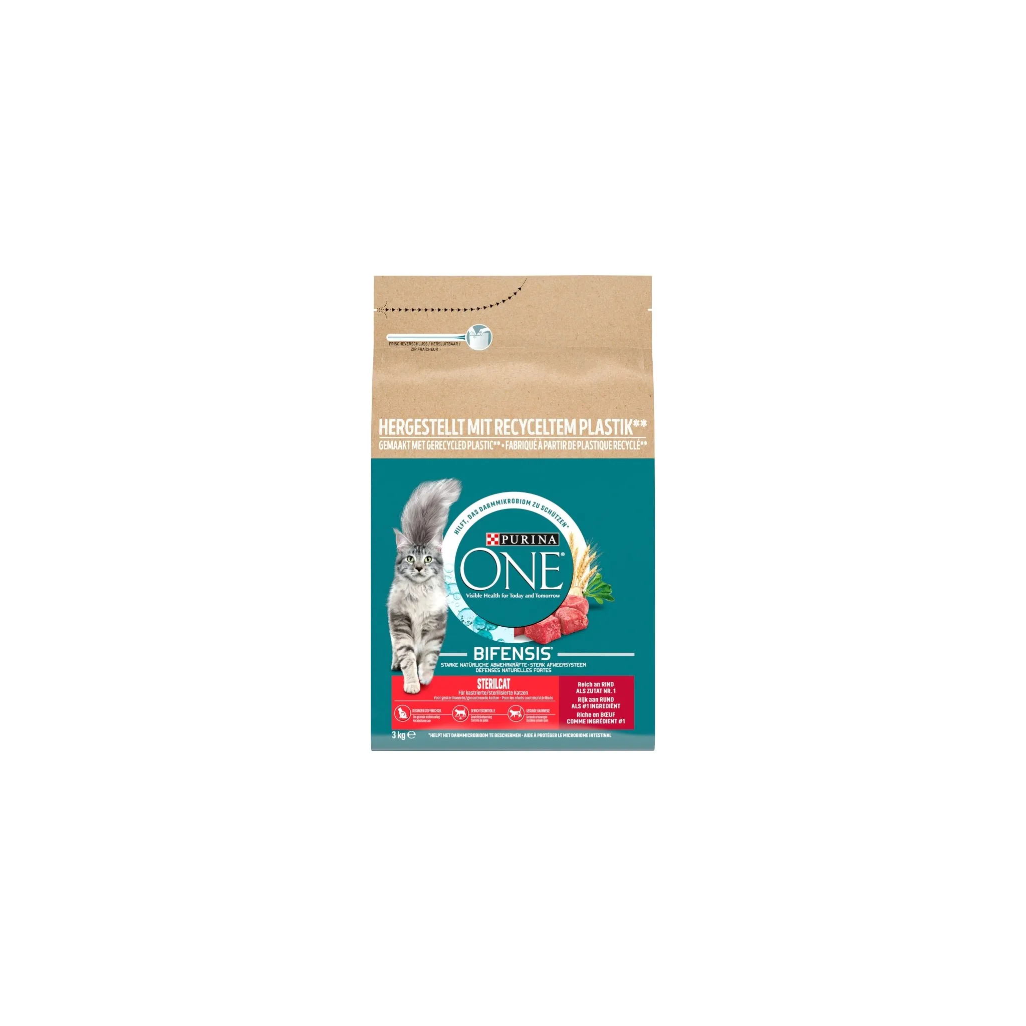 Fotografie 1 - Krmivo pro kočku Purina One Bifensis Adult Sterilcat Beef 3 kg