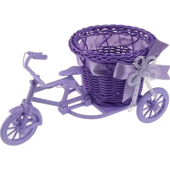 Květináč Plastový svatební květináč s dekorací | dekorativné květináč - Nachový