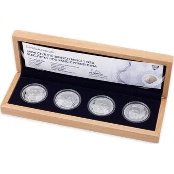 Sběratelství Sada čtyř stříbrných mincí Šlechtický rod pánů z Pernštejna proof