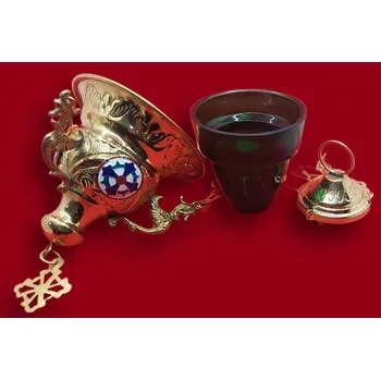 Lampička Ortodoxní vigilská olejová lampa - zlatá barva