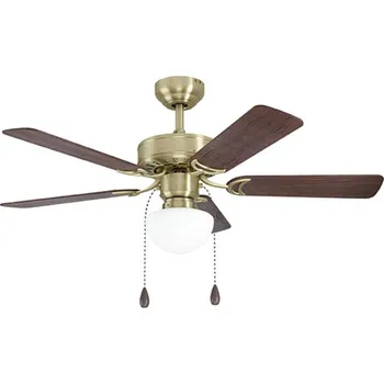 Domácí ventilátor EGLO Ventilátor se stropním svítidlem Cadiz pr.107cm bílá mosazná