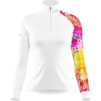 Dámské funkční triko dlouhý rukáv se zipem CANDY bílá Bamboo Thermo - Růžová / XXL