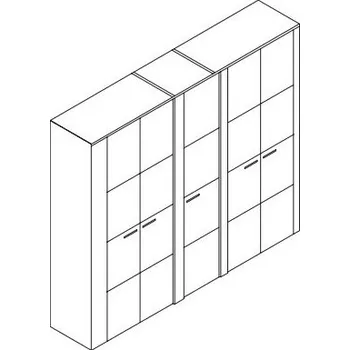 Šatní skříň Jitona Keros šatní skříň, 5 dveří DUB SUKATÝ přírodní lak