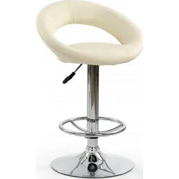 Barová židle Barová židle NEPTUN — kov, ekokůže, chrom / krémová