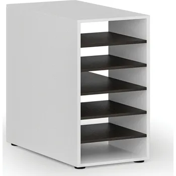 B2B Partner Přístavná policová skříňka k pracovnímu stolu PRIMO WHITE, pravá, bílá/wenge