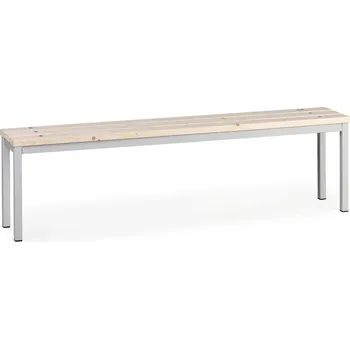 B2B Partner Šatní lavice, sedák - latě, délka 1500 mm, šedé nohy