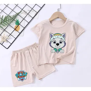 Dívčí pyžamo Tlapková patrola Dětské letní pyžámko - tričko + kraťásky s motivem "Tlapková patrola" Barva: béžová (GGXL638K-GGXL1016Y), Velikost: 130