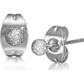 Náušnice Pískované kuličkové náušnice z chirurgické oceli