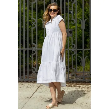 Dámská móda s.Oliver dámské madeirové šaty bílé Velikost: 32