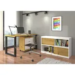 Nábytek PEGAS s.r.o. Psací stůl s kontejnerem MARO I Artisan+Černá+Bílá