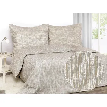 Povlečení Bavlněné povlečení - žíhaná hnědá 140x200+70x90