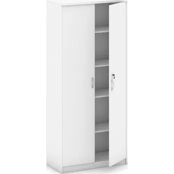 B2B Partner Kancelářská skříň MIRELLI, 800 x 400 x 1800 mm, bílá