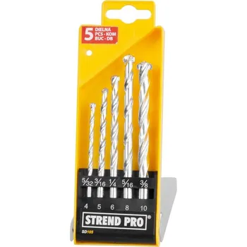 Příslušenství k vrtačce Sada vrtákov Strend Pro SD105, 5 dielna, 4-10 mm, do muriva