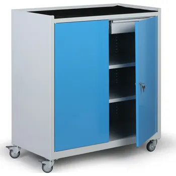 Kovona Dílenská pojízdná skříňka na nářadí KOVONA, 2 police, 2 zásuvky, svařovaná, 1000 x 500 x 1000 mm