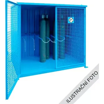 Klec pro venkovní skladování tlakových láhví - s podlahou, 210 × 148 × 205,5 cm
