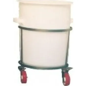 Chov hospodářského zvířete Plastová pasterizační a koagulační káď TPR 075 s víkem a nerez podvozkem