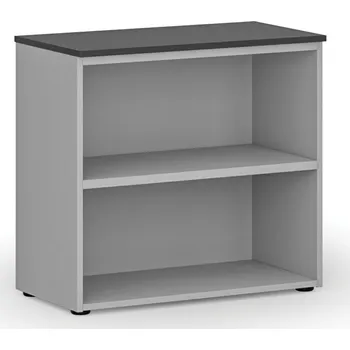 Policová skříň B2B Partner Kancelářský regál PRIMO GRAY, 800 x 420 x 740 mm, šedá/grafit