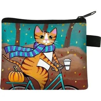 Peněženka Malá dámská peněženka s motivem kočky - 7