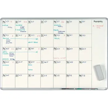 Kancelářský nábytek ekoTAB Měsíční plánovací tabule ekoTAB, 1000 x 700 mm, lakovaná