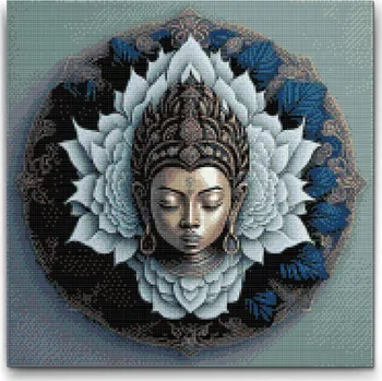 Diamantové malování Diamantové malování - Buddha v mandale Velikost: 50x50cm, Rámování: Pouze srolované plátno, Diamanty: Kulaté