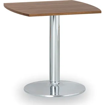 Konferenční stolek B2B Partner Konferenční stolek ZEUS II, 66x66 cm, chromovaná podnož, ořech