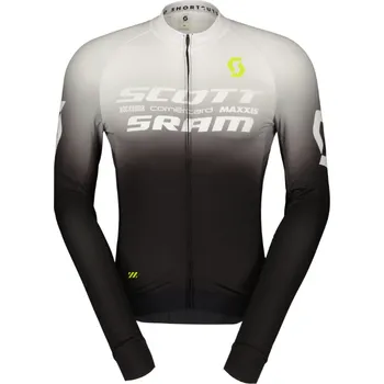 cyklistický dres Dres SCOTT RC SCOTT-SRAM Pro dl. rukáv black/white Velikost: XXL