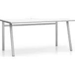PLAN Kancelářský psací stůl SINGLE LAYERS bez přepážek, bílá / šedá