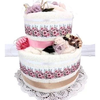 Veratex Textilní dort dvoupatrový - růžičky