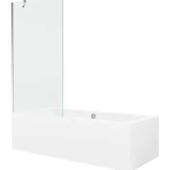 Vana Mexen Cube vana 170x80cm panel + zástěna 90 cm, transparent, chrom 550517080X9509000001