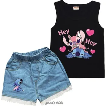Lilo & Stitch Dívčí letní set - tílko + kraťasy s motivem "Lilo a Stitch" Barva: Černá, Velikost: 120