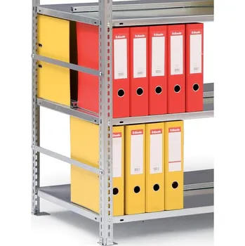 Prodejní regál META Boční zábrany proti přepadnutí šanonů, 600 mm, pozink